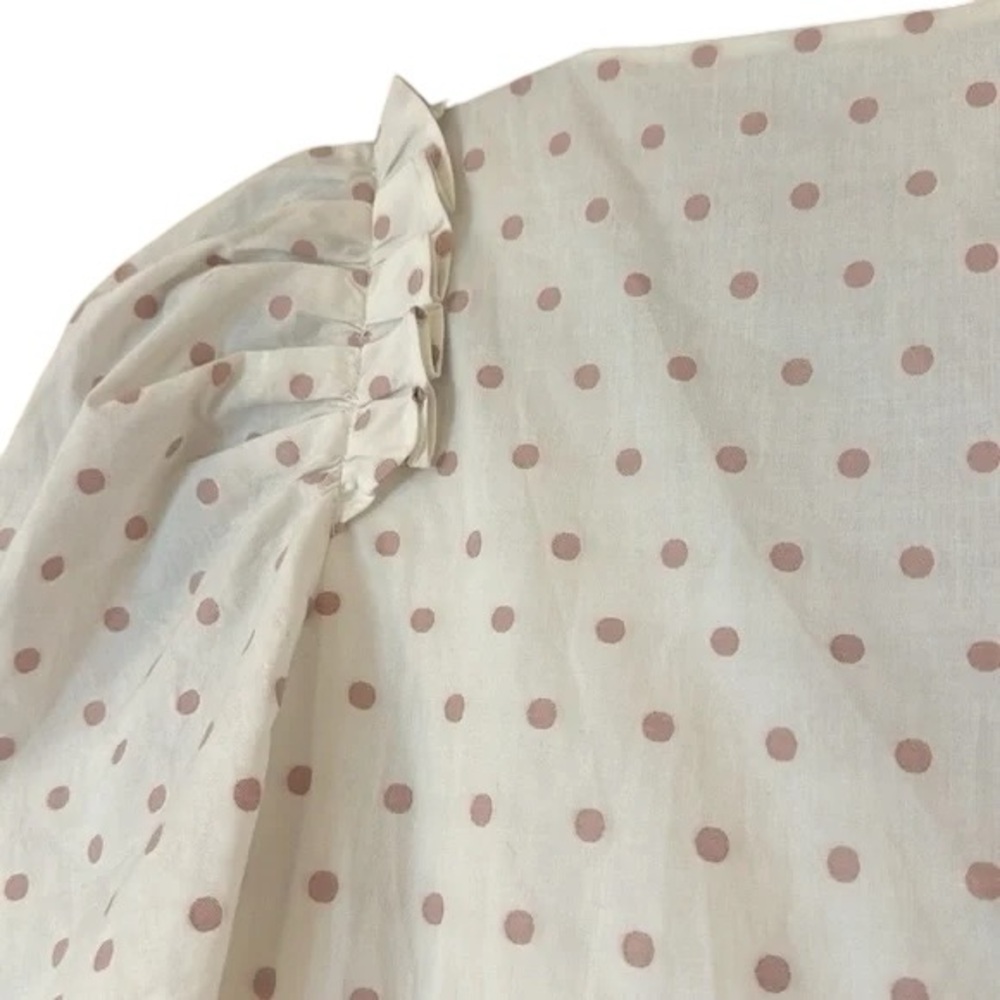 Kate Spade BNWT Dot Cotton mini dress NO BELT short sleeve White Pink Polka - Picture 6 of 15